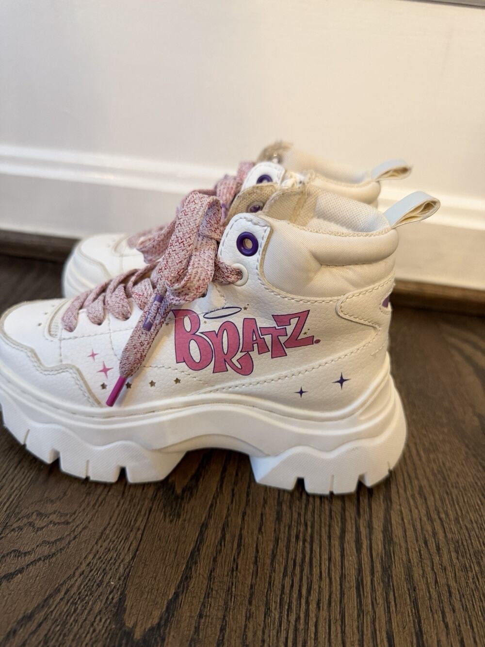 BRATZ x Zara Chunky pink white platform hi top Sneaker trainers Sz 29 US11/11.5
